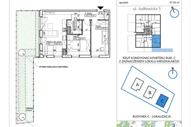 Rzut - Mieszkanie na sprzedaż 3 pokoje o powierzchni 58,18 m² - numer 5-5 w Jodłowicka 5