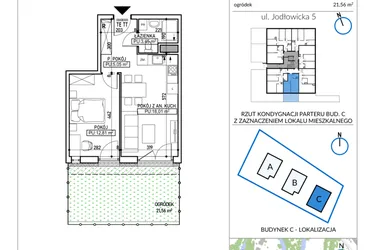 Rzut - Mieszkanie na sprzedaż 2 pokoje o powierzchni 39,32 m² - numer 5-6 w Jodłowicka 5