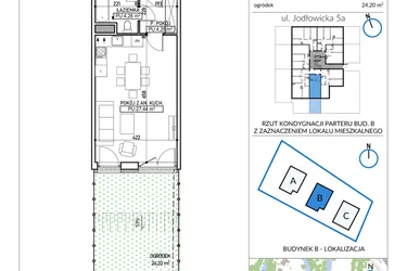 Rzut - Mieszkanie na sprzedaż 1 pokój o powierzchni 36 m² - numer 5A-2 w Jodłowicka 5