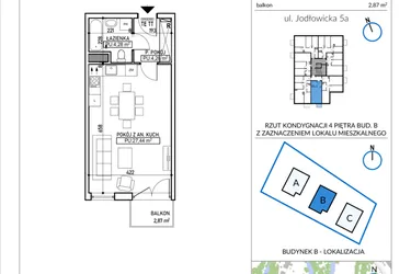 Rzut - Mieszkanie na sprzedaż 1 pokój o powierzchni 36 m² - numer 5A-30 w Jodłowicka 5
