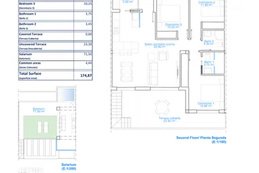 Rzut - Mieszkanie na sprzedaż 3 pokoje o powierzchni 174,87 m² - numer 1-2.9 w Mieszkania w Pilar de la Horadada - 73811377