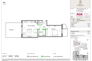 Rzut - Mieszkanie na sprzedaż 2 pokoje o powierzchni 54,5 m² - numer NN-B-LM-01 w Nowa Nakielska by PHN