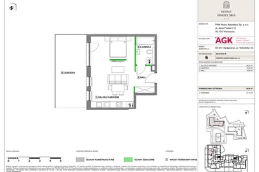 Rzut - Mieszkanie na sprzedaż 1 pokój o powierzchni 38 m² - numer NN-B-LM-06 w Nowa Nakielska by PHN