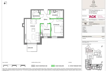 Rzut - Mieszkanie na sprzedaż 2 pokoje o powierzchni 53,4 m² - numer NN-B-LM-16 w Nowa Nakielska by PHN
