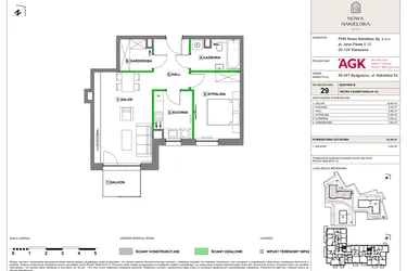 Rzut - Mieszkanie na sprzedaż 2 pokoje o powierzchni 53,4 m² - numer NN-B-LM-29 w Nowa Nakielska by PHN