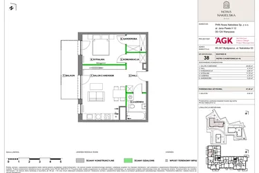 Rzut - Mieszkanie na sprzedaż 2 pokoje o powierzchni 47,3 m² - numer NN-B-LM-38 w Nowa Nakielska by PHN