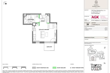 Rzut - Mieszkanie na sprzedaż 1 pokój o powierzchni 31,8 m² - numer NN-F-LM-20 w Nowa Nakielska by PHN
