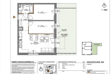 Rzut - Mieszkanie na sprzedaż 3 pokoje o powierzchni 57,87 m² - numer M4 w Kuźnicy Kołłątajowskiej 42