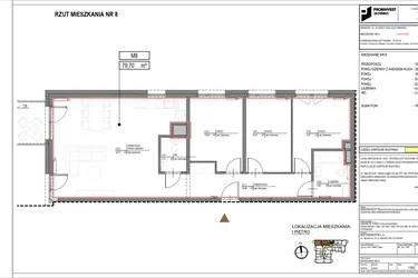 Rzut - Mieszkanie na sprzedaż 4 pokoje o powierzchni 79,7 m² - numer M8 w Kuźnicy Kołłątajowskiej 42