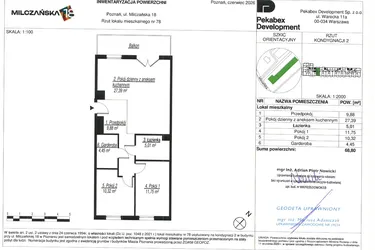 Rzut - Mieszkanie na sprzedaż 3 pokoje o powierzchni 68,8 m² - numer D78 w Milczańska 18