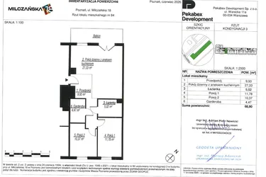 Rzut - Mieszkanie na sprzedaż 3 pokoje o powierzchni 68,9 m² - numer D84 w Milczańska 18