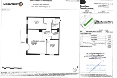 Rzut - Mieszkanie na sprzedaż 3 pokoje o powierzchni 68,8 m² - numer D93 w Milczańska 18