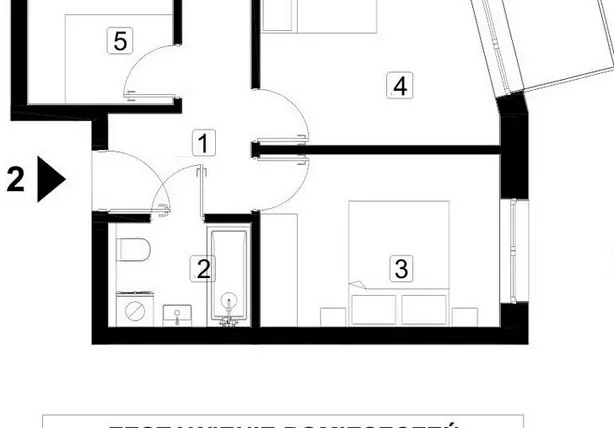 Rzut - Mieszkanie na sprzedaż 3 pokoje o powierzchni 59,29 m² - numer 2 w Kopalniana 7
