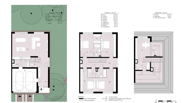 Rzut - Dom na sprzedaż 5 pokoi o powierzchni 235,21 m² - numer B2 w Wiedeńska Residence