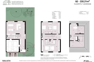 Rzut - Dom na sprzedaż 5 pokoi o powierzchni 235,21 m² - numer B2 w Wiedeńska Residence