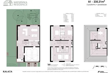 Rzut - Dom na sprzedaż 5 pokoi o powierzchni 235,21 m² - numer B1 w Wiedeńska Residence