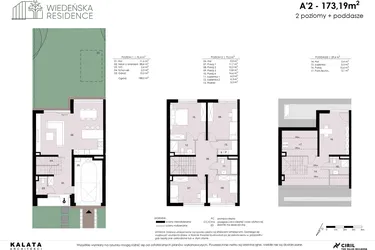 Rzut - Dom na sprzedaż 5 pokoi o powierzchni 173,19 m² - numer A'2 w Wiedeńska Residence