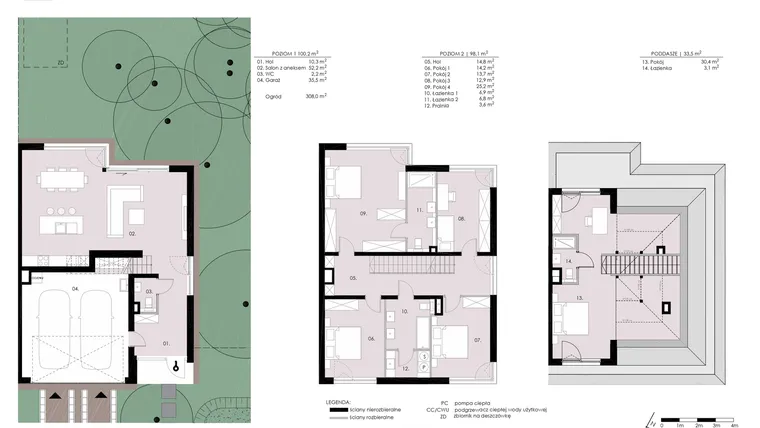 Rzut - Dom na sprzedaż 6 pokoi o powierzchni 231,77 m² - numer C'2 w Wiedeńska Residence
