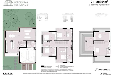 Rzut - Dom na sprzedaż 6 pokoi o powierzchni 265,04 m² - numer D1 w Wiedeńska Residence