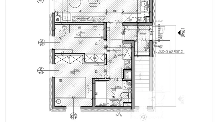 Rzut - Mieszkanie na sprzedaż 3 pokoje o powierzchni 55 m² - numer C3.1 w HEJ! Baniocha C