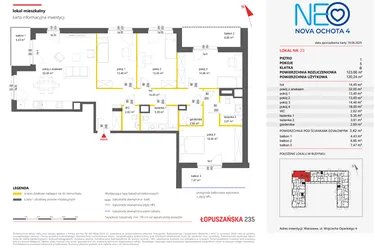 Rzut - Mieszkanie na sprzedaż 5 pokoi o powierzchni 120,24 m² - numer 23 w Neo Nova Ochota 4