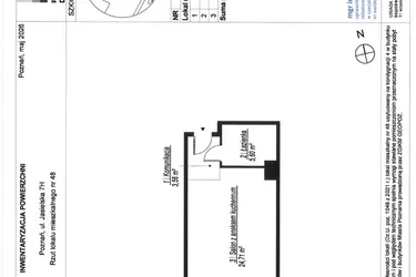 Rzut - Mieszkanie na sprzedaż 1 pokój o powierzchni 33,87 m² - numer A.4.48 w JA_SIELSKA V