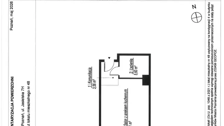 Rzut - Mieszkanie na sprzedaż 1 pokój o powierzchni 33,87 m² - numer A.4.48 w JA_SIELSKA V