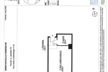 Rzut - Mieszkanie na sprzedaż 1 pokój o powierzchni 33,81 m² - numer A.3.33 w JA_SIELSKA V