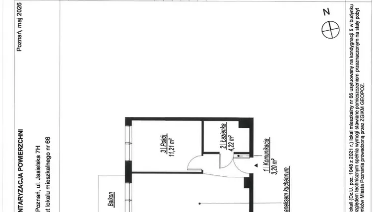 Rzut - Mieszkanie na sprzedaż 2 pokoje o powierzchni 38,84 m² - numer A.5.66 w JA_SIELSKA V