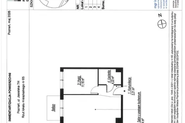 Rzut - Mieszkanie na sprzedaż 2 pokoje o powierzchni 38,93 m² - numer A.5.65 w JA_SIELSKA V