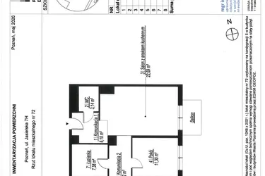 Rzut - Mieszkanie na sprzedaż 3 pokoje o powierzchni 76,99 m² - numer A.5.72 w JA_SIELSKA V