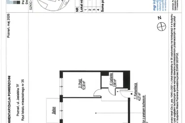 Rzut - Mieszkanie na sprzedaż 2 pokoje o powierzchni 44,49 m² - numer B.4.35 w JA_SIELSKA V