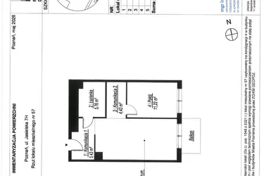 Rzut - Mieszkanie na sprzedaż 2 pokoje o powierzchni 47,89 m² - numer A.4.57 w JA_SIELSKA V