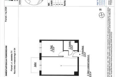 Rzut - Mieszkanie na sprzedaż 2 pokoje o powierzchni 39,03 m² - numer A.4.54 w JA_SIELSKA V
