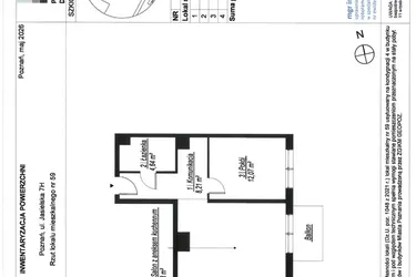 Rzut - Mieszkanie na sprzedaż 2 pokoje o powierzchni 46,3 m² - numer A.4.59 w JA_SIELSKA V