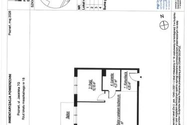 Rzut - Mieszkanie na sprzedaż 2 pokoje o powierzchni 46,34 m² - numer C.3.18 w JA_SIELSKA V