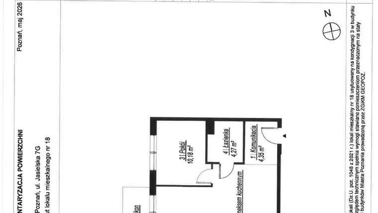 Rzut - Mieszkanie na sprzedaż 2 pokoje o powierzchni 46,34 m² - numer C.3.18 w JA_SIELSKA V