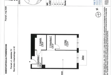 Rzut - Mieszkanie na sprzedaż 2 pokoje o powierzchni 47,97 m² - numer A.3.42 w JA_SIELSKA V