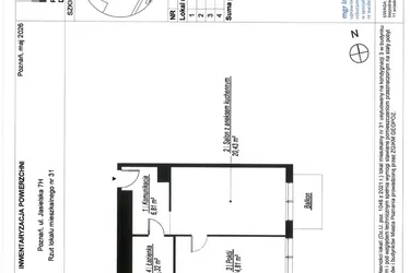 Rzut - Mieszkanie na sprzedaż 2 pokoje o powierzchni 47,37 m² - numer A.3.31 w JA_SIELSKA V