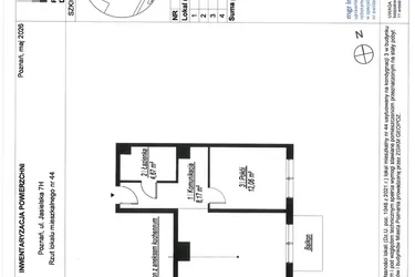 Rzut - Mieszkanie na sprzedaż 2 pokoje o powierzchni 46,3 m² - numer A.3.44 w JA_SIELSKA V