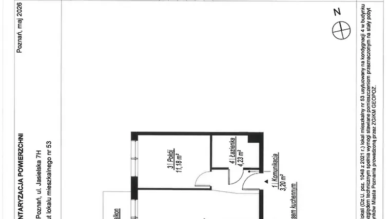 Rzut - Mieszkanie na sprzedaż 2 pokoje o powierzchni 39,03 m² - numer A.4.53 w JA_SIELSKA V