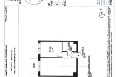 Rzut - Mieszkanie na sprzedaż 2 pokoje o powierzchni 38,97 m² - numer A.3.39 w JA_SIELSKA V