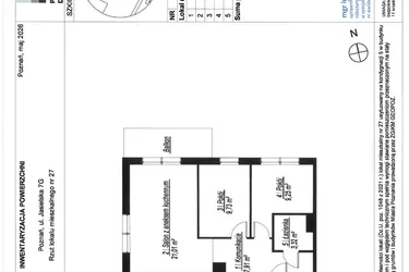 Rzut - Mieszkanie na sprzedaż 3 pokoje o powierzchni 51,22 m² - numer C.5.27 w JA_SIELSKA V