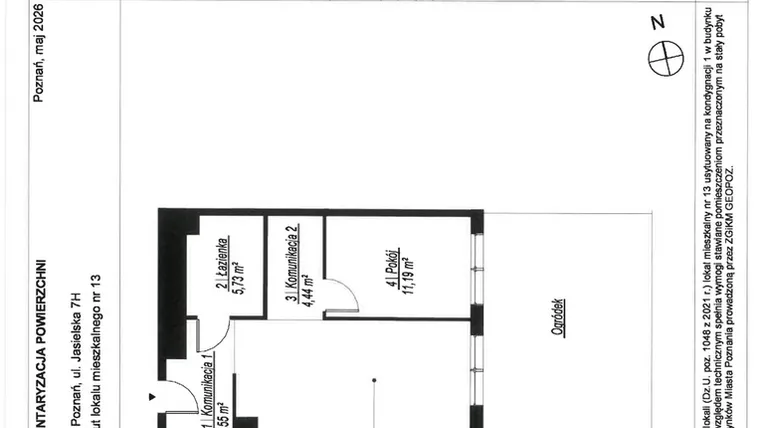 Rzut - Mieszkanie na sprzedaż 2 pokoje o powierzchni 47,92 m² - numer A.1.13 w JA_SIELSKA V