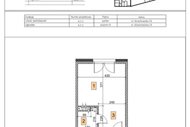Rzut - Mieszkanie na sprzedaż 1 pokój o powierzchni 24,31 m² - numer A.1.1 w IVY HOUSE - Apartamenty inwestycyjne