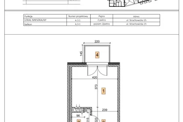 Rzut - Mieszkanie na sprzedaż 1 pokój o powierzchni 24,35 m² - numer A.3.1 w IVY HOUSE - Apartamenty inwestycyjne