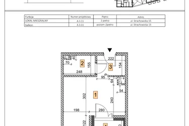 Rzut - Mieszkanie na sprzedaż 1 pokój o powierzchni 23,57 m² - numer A.3.11 w IVY HOUSE - Apartamenty inwestycyjne