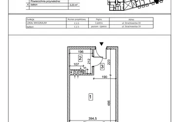 Rzut - Mieszkanie na sprzedaż 1 pokój o powierzchni 27,18 m² - numer C.2.5 w IVY HOUSE - Apartamenty inwestycyjne