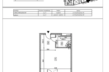 Rzut - Mieszkanie na sprzedaż 1 pokój o powierzchni 36,39 m² - numer C.2.7 w IVY HOUSE - Apartamenty inwestycyjne