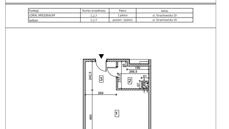 Rzut - Mieszkanie na sprzedaż 1 pokój o powierzchni 36,39 m² - numer C.2.7 w IVY HOUSE - Apartamenty inwestycyjne